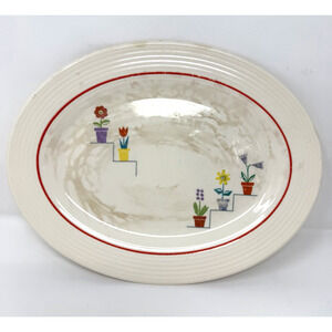 VTG 1940s Triumph American Limoges Sebring Ohio Posey Shop Oval Serving Platter